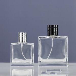 Wholesale 30ml Empty Glass Perfume Bottle Clear Transparent Color Black Color Square Shape