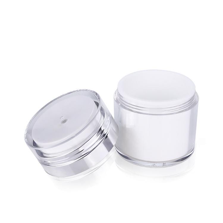 Chinese Factory Price Low MOQ Wholesale 15ml 30ml 50ml 100ml Empty Round Custom Acrylic Cosmetic Packaging Airless Pump Body Face Cream Jar Bottle