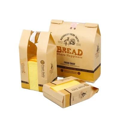 Food Packaging Bakery Paper Bags with Windows and Metal Bar
