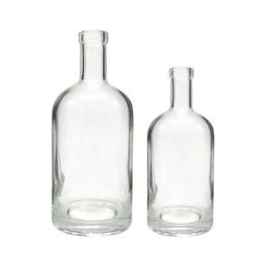 Customizable Label Fancy Empty Glass Clear Juice Milk Syrup Bottle with Screw Cap