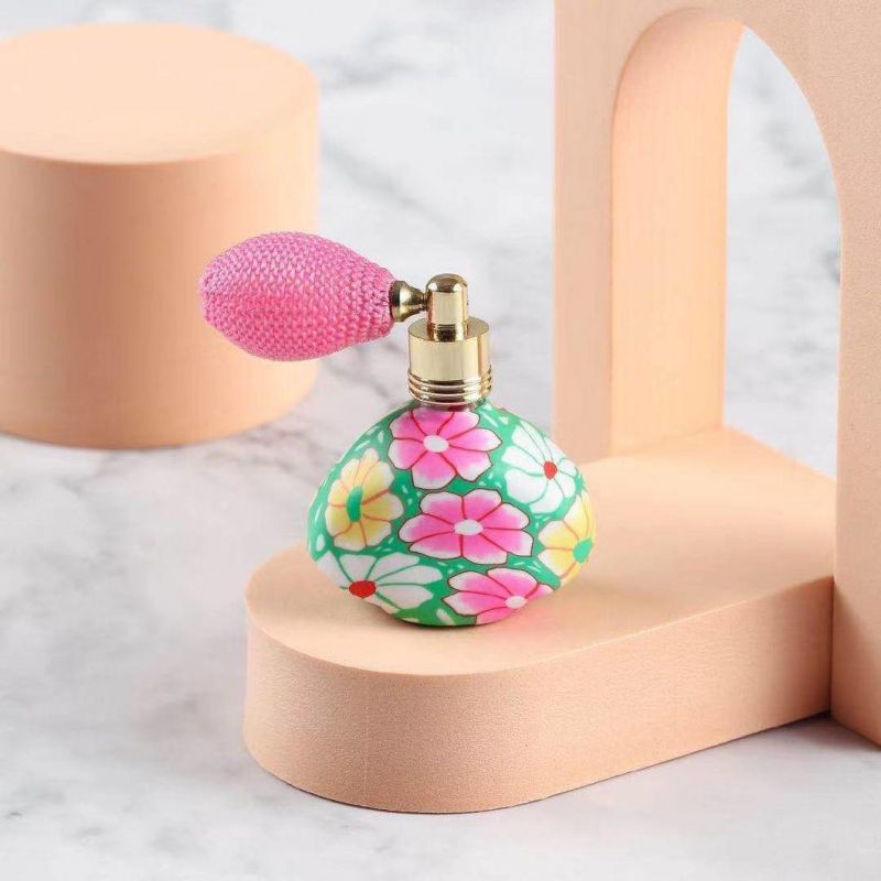 15ml Vintage Refillable Perfume Atomizer Polymer Clay Perfume Spray Bottle Short Spray Atomizer for Travel Home