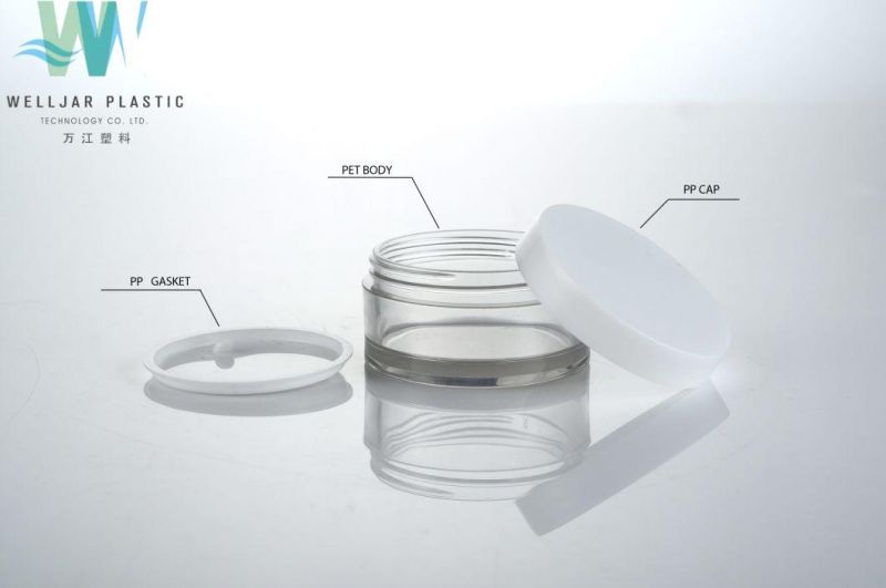 Cosmetic 50g Pet Plastic Jar Cream Jar