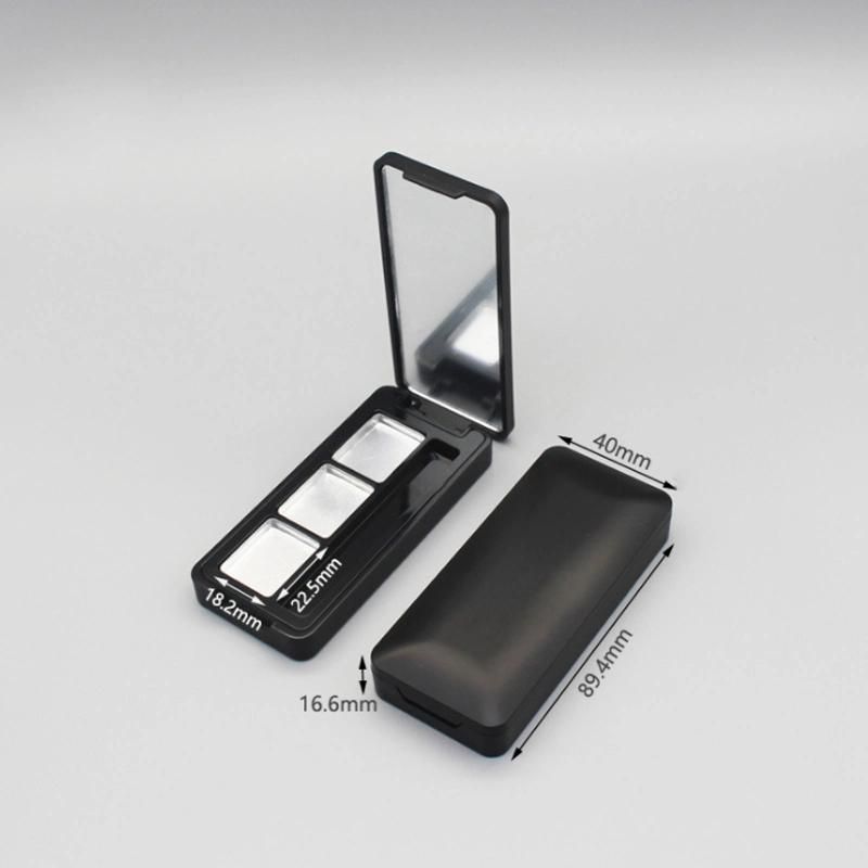 in Stock 0.5g*3 Luxury Magnetic Empty Eyeshadow Palette Container Case with Mirror & Aluminum Pan Empty Eyeshadow Palette