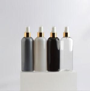 300ml Pet Plastic Round Shoulder Alumite Gold and Silver Perfume Mist Spray Bottle