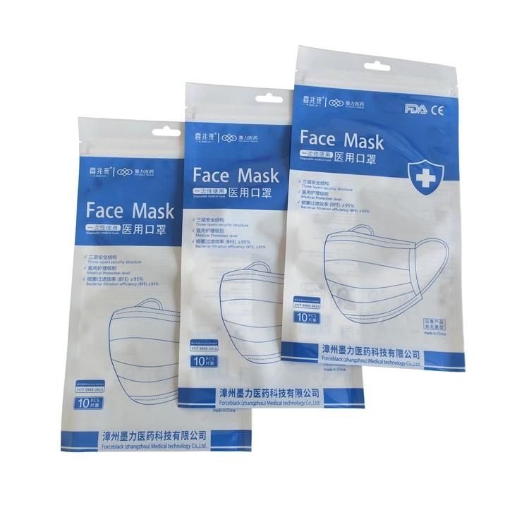 Medical Surgical Mask Packaging Ziplock Bag Custom Printed Logo Biodegradable Compostable Disposable Food LDPE Moisture Proof