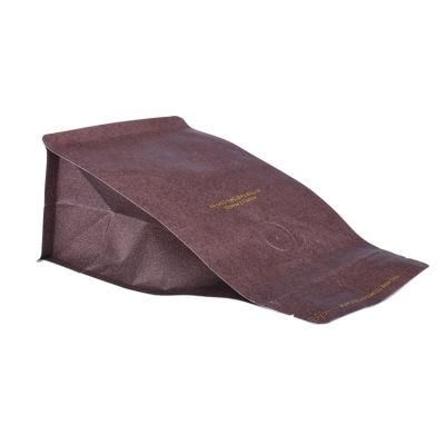 Hot Stamping Laminated Kraft Coffee Bean Pocket Zipper Pouch