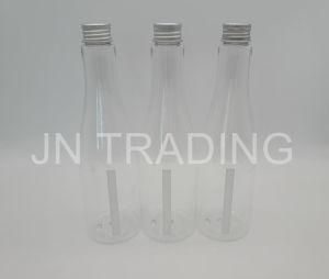 Custom High Quality Adornment Pet Long Neck 100ml 300ml Plastic Wine Bottle Shape Plastic Toner Bottle with Aluminum Screw Cap
