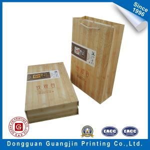 Custom Wood Texture Paper Tea Packaging Box and Bag