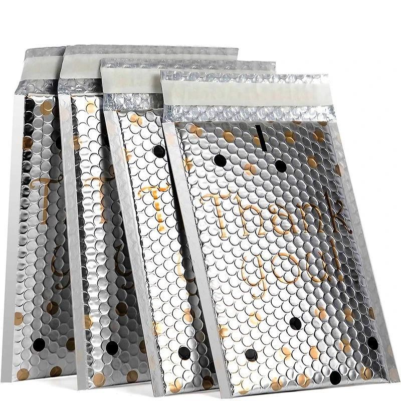 Shipping Packaging Holographic Bubble Envelope Mailing Bags Pattern Printing Cosmetic Poly Bag Red Bubble Mailers Custom Logo