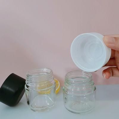 Clear 30g 60g Face Eye Cream Cosmetic Packaging Container Glass Cosmetic Jar with Press and Twist Cap