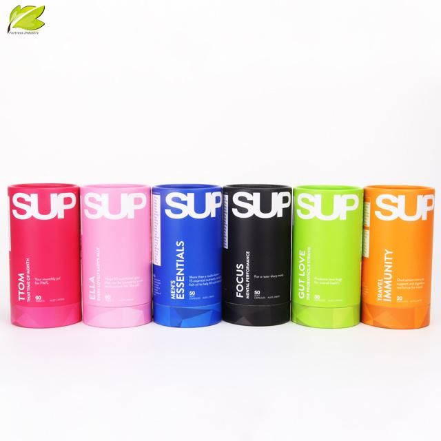 Four Colors Recycled Round Container Paper Tube for Capsule