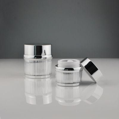 Glossy Silver Airless Cream Jar Lotion Bottle for Cosmetics (PPC-NEW-100)