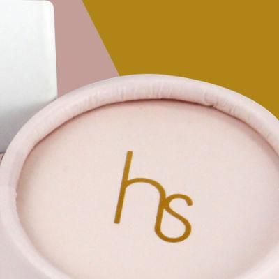Custom Fsc Pink Hot Gold Stamping Logo Paper Cylinder Gift Box Tube Packaging Box for Perfume, Socks, Toys