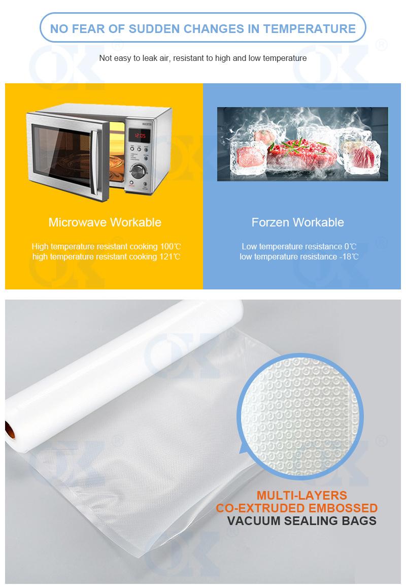 Food Grade Vacuum Food Bag Thick Nylon Vacuum Seal Bag for Food Storage