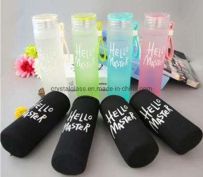 500ml Colorful Frosted Glass Mineral Water Bottle for Milk Juice