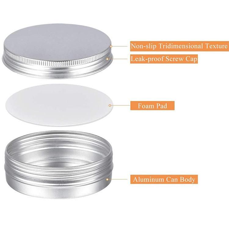 2oz 4oz 8oz Cosmetic Cream Candle Tin Container Black Aluminum Metal Tin Can for Candle Making Storing Spices Lip Balm