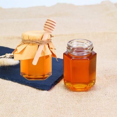 280ml 9 Oz Empty Food Storage Hexagon Jam Honey Glass Jar for 350g Honey