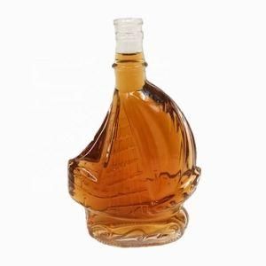 Stocked 375ml 500ml 700ml 1000ml Emboss Empty Glass Bottle for Vodka Liquor Wine with Polymer Cork Crown Cap