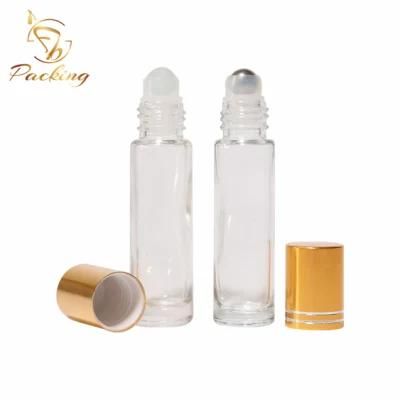Transparent/Amber/Frosted/Frosted Amber Lip Glass Bottles 10ml with Bamboo Color Cap