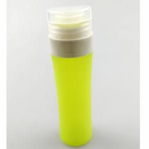 Jumbo Cylinder-Shaped Refillable FDA/LFGB Food Grade Silicone Cosmetic Travel Bottles, Yellow