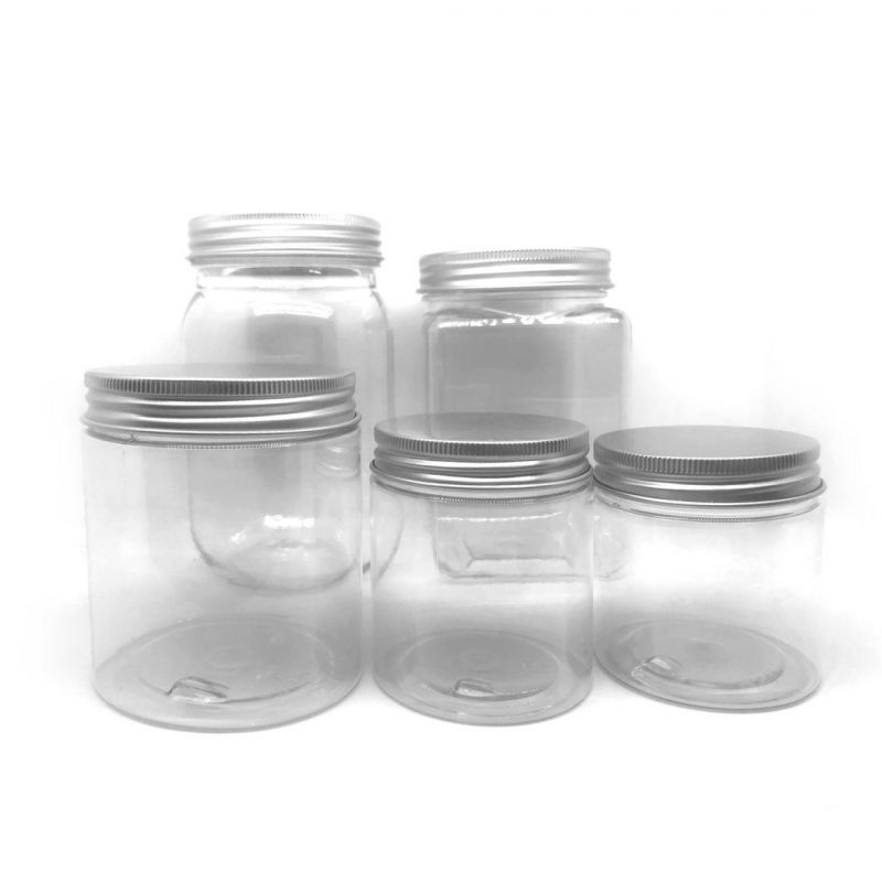 150ml Clear Plastic Pet Jar with Aluminum Lid