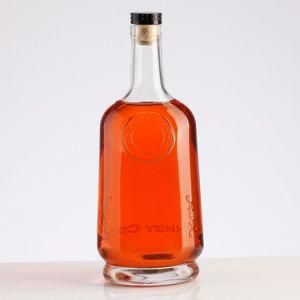 China Manufacturer 500ml/700ml/750ml Clear Glass Liquor Bottle for Whiskey