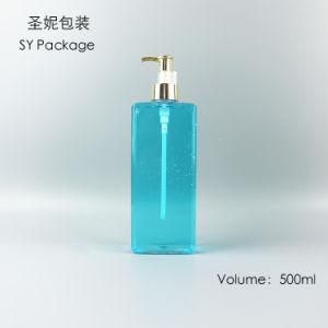 500ml Square Shape Plastic Shampoo Bottle with Dispenser Pump