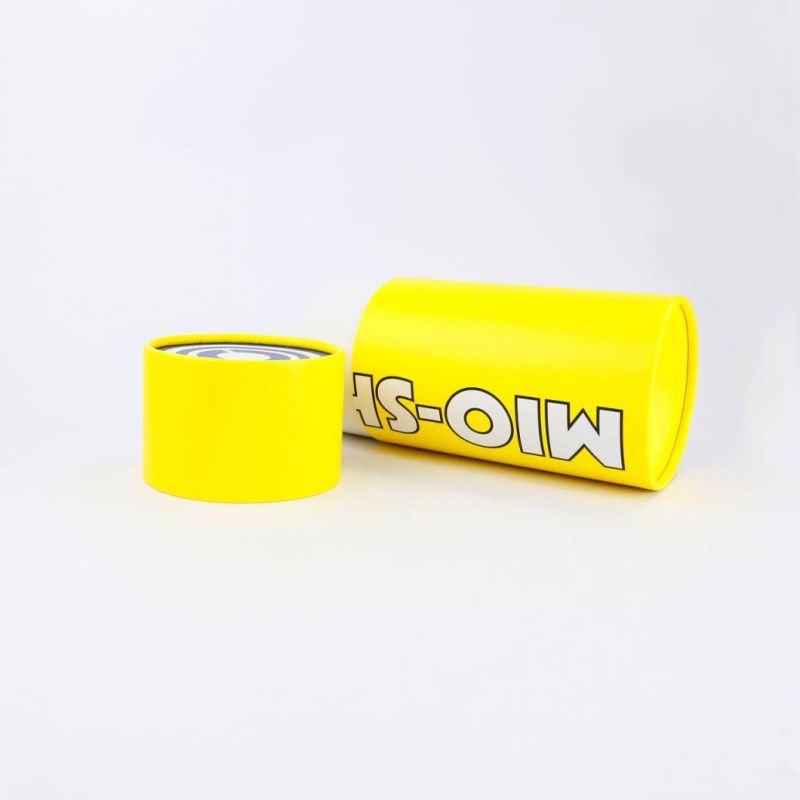 Large Diameter Size 25*28cm Bright Yellow Custom Cylinder Paper Tube Box