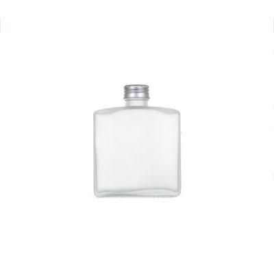 100 Ml Flat Transparent Water Milk Tea Beverage Juice Glass Bottle with Screw Cap