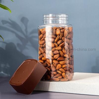 480ml Square Wild Mouth Plastic Bottle for Chocolate Coffee and Tea Packing