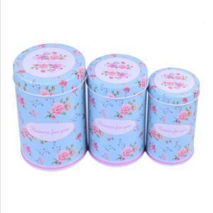 Manufacturers Wholesale Tinplate Packaging Box Fresh Small Broken Flowers Set of Three Round Pot Home Daily Use of a Three-Piece Iron Box