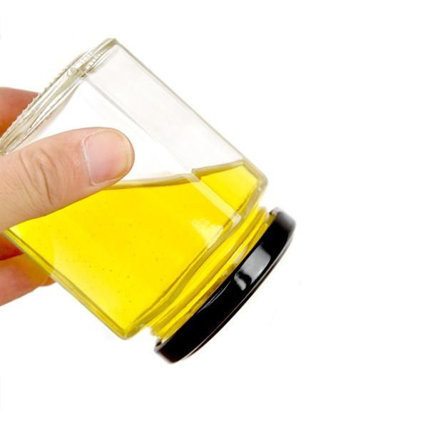 300ml Hexagonal Jam Food Packaging Honey Glass Jar for Sealing with Lid