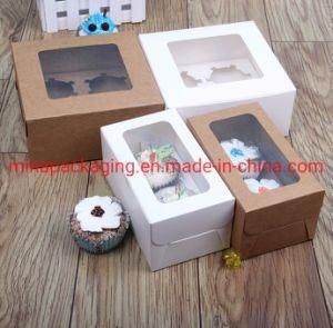 Delicious Dessert Food Packing Black Card Packaging Paper Gift Box with Window