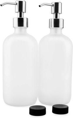500ml Refillable Wash Hand Liquid Bottle Glass Soap Dispenser for Bathroom