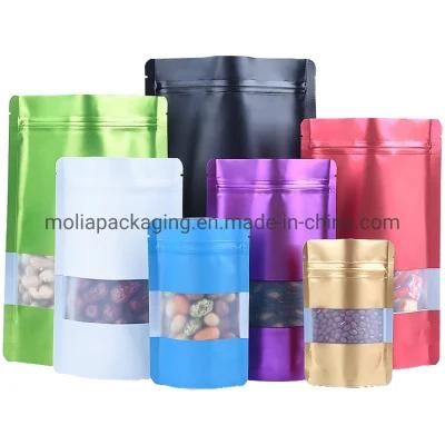 Gold Color with Window Stand up Smell Proof Mylar Bag