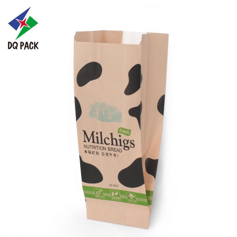 Customized Printing Food Bread Packaging Kraft Paper Side Gusset Bag with Your Own Logo