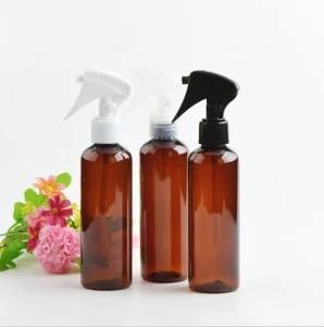 200ml Pet Plastic Round Shoulder Amber Color Trigger Mist Spray Bottle