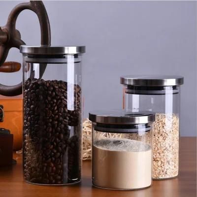 1020ml Stainless Steel Cover Glass Sealed Jar