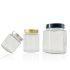 Large Food Grade Hexagonal Glass Food Storage Jar for Food and Kitchen Storage with Tin Lids
