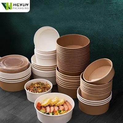 500ml Bio-Degradable Eco-Friendly Take out Paper Food Container Paper Salad Bowl with Lid