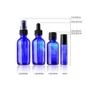 One Set of Blue Glass Bottle for Cosmetic