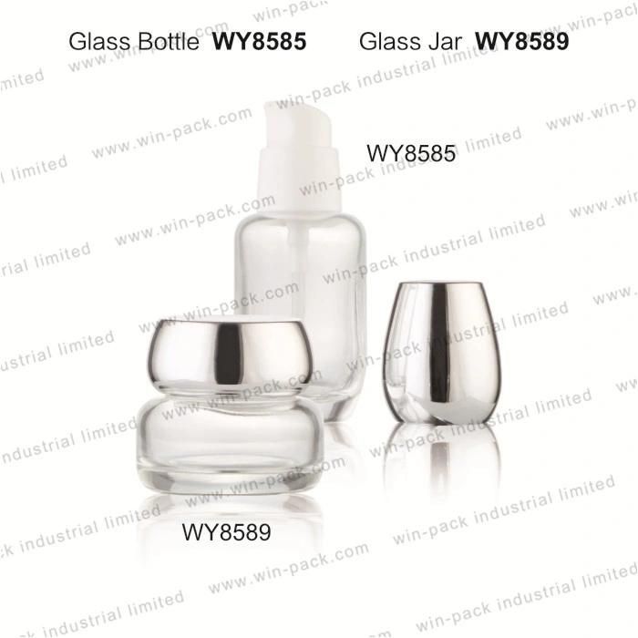 Winpack Luxury Empty Glass Facial Package Cream Jar 55gthick Bottom with Plastic Lid Cream Jar Glass