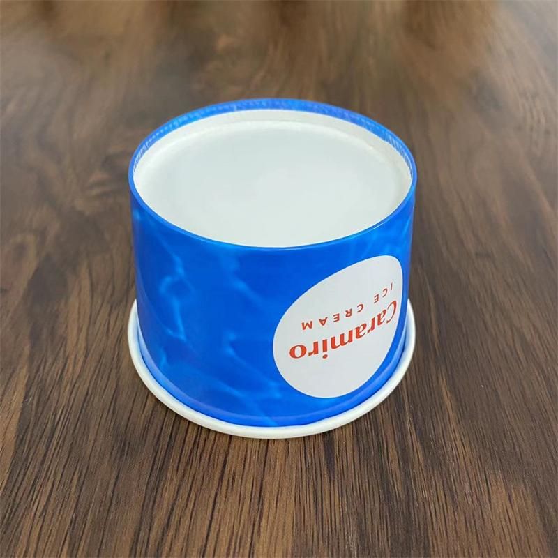92*80*61mm 8oz Double PE Ice Cream Paper Bowl with Paper Lid
