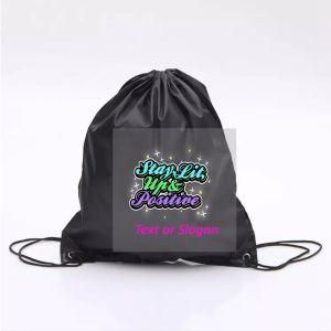 Custom Logo Cheap Promotional Polyester Sports Drawstring Bag