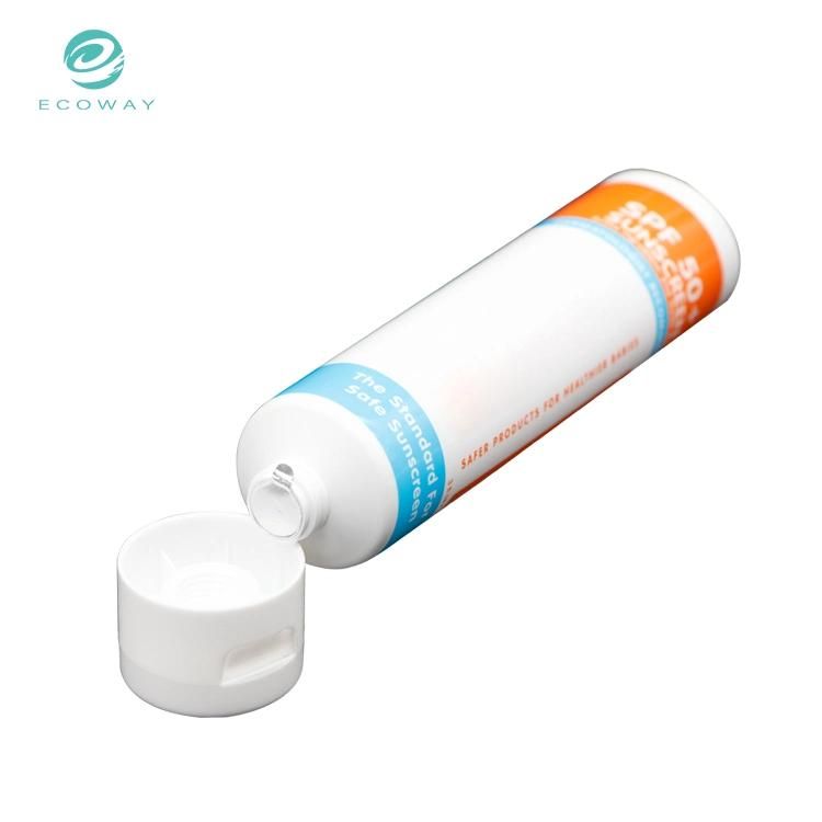 Foil Sealing White Ordinary Flip Cover 89ml Large Capacity Custom Offset Sunscreen Tube
