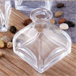 Square Shape Glass Jar 50ml Aromatherapy Glass Bottle with Glass Lid