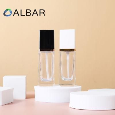 Customize Black and White Rectangle High Class Glass Bottles for Fragrance and Perfume