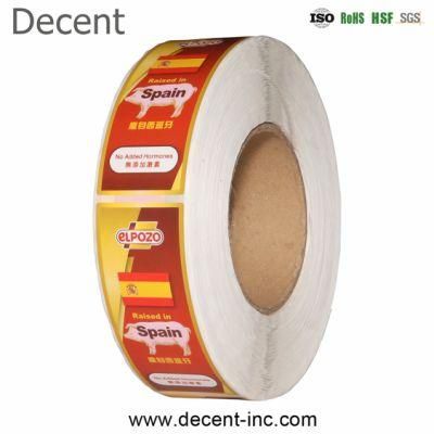 Bulk Custom Peelable Adhesive Beverage Packing Paper Gold Foil Stamping Label Embossed Sticker