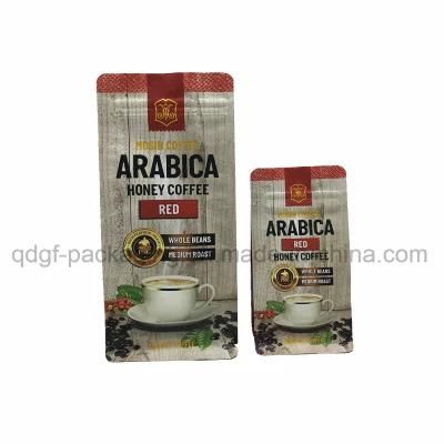 Square Bottom Arabica Coffee Packaging Bag Food Bag with Zip Lock