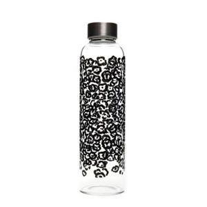 14oz 16oz 500 Ml Glass Water Bottle Floral Design with Stainless Steel Lids with Silicone Ring